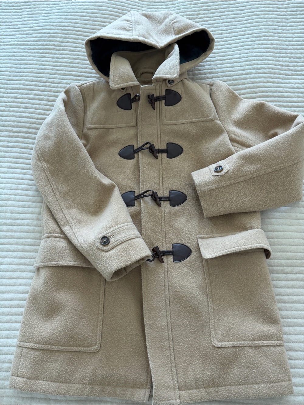 Brooks Brothers Camel Tan Wool Toggle Coat with Hood Size 12. Trench coat 🧥 - Picture 14 of 16